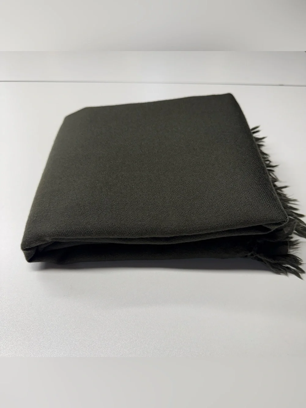 Nate Berkus Wool ONE Window Panel Olive Green Fringe 50x78